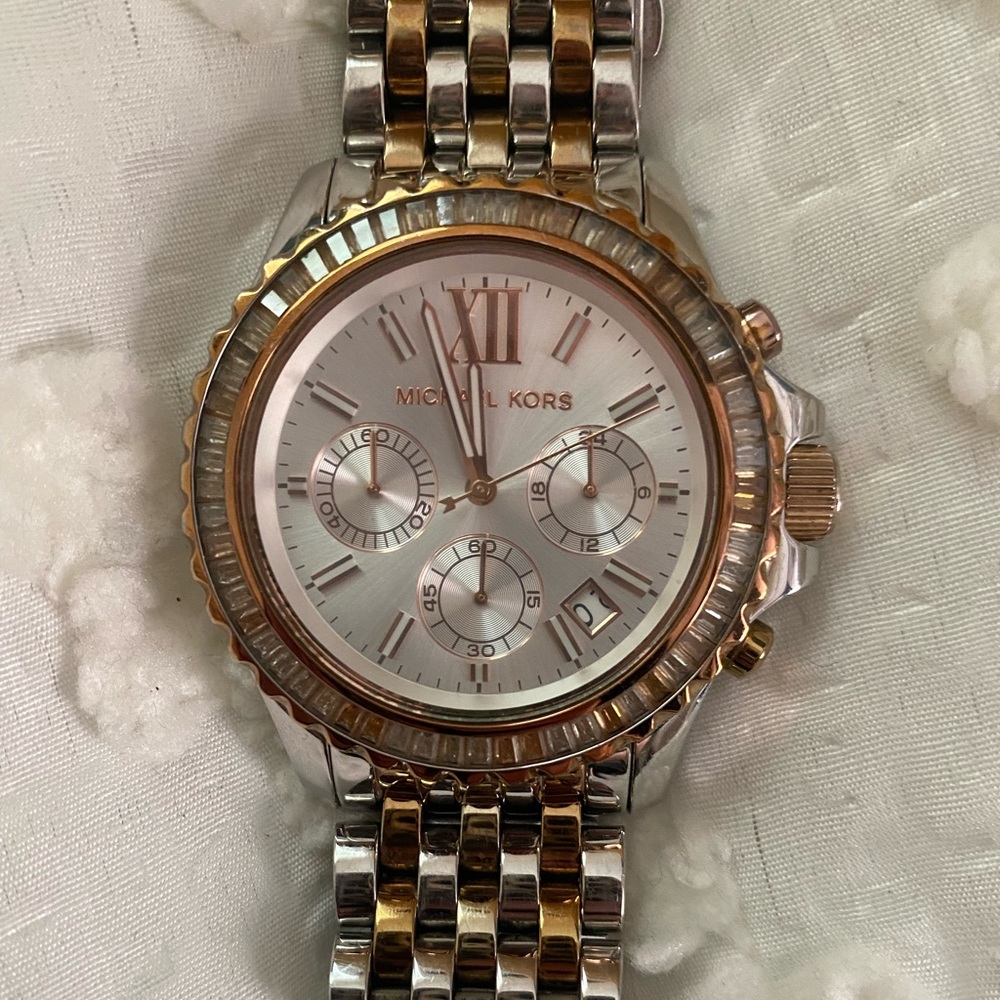 Michael Kors tri-color stainless steel watch